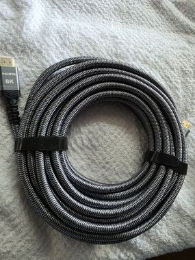 8K HDMI Braided Cable – Black/Grey